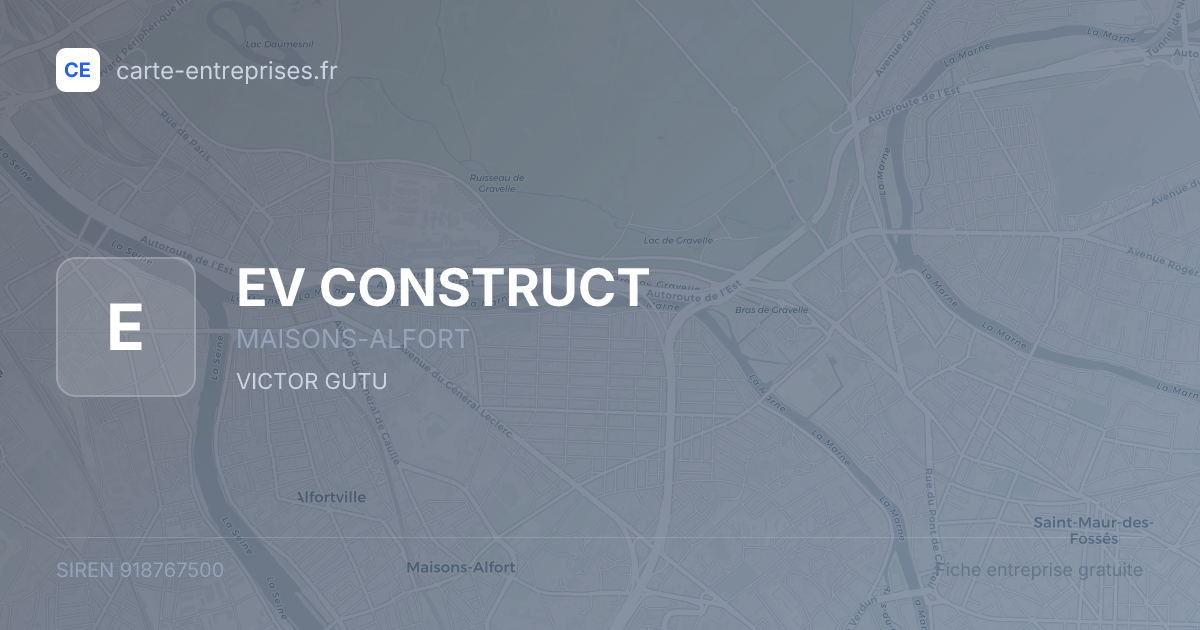 EV CONSTRUCT — 918767500 — fiche entreprise
