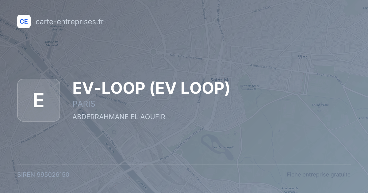 EV-LOOP (EV LOOP) — 995026150 — fiche entreprise