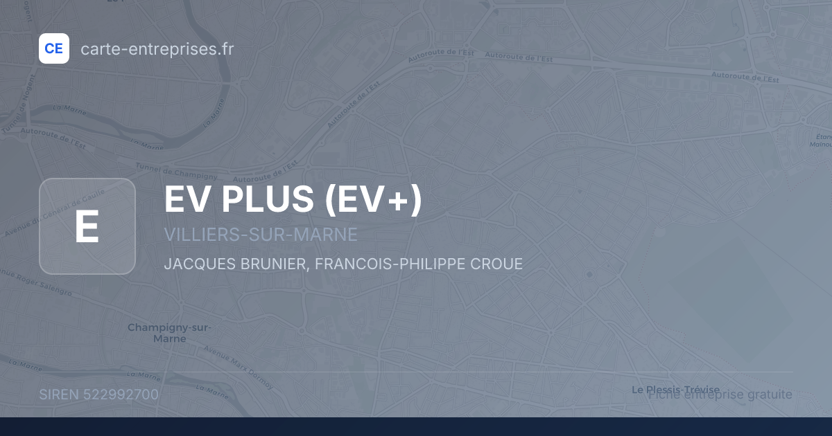 EV PLUS (EV+) — 522992700 — fiche entreprise