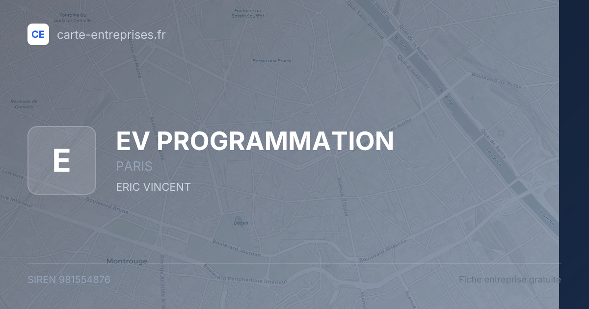 EV PROGRAMMATION — 981554876 — fiche entreprise