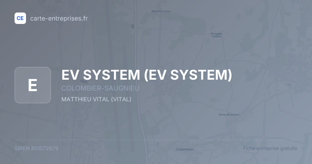 EV SYSTEM — 801072679 — fiche entreprise