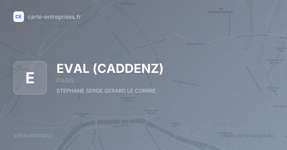EVAL (CADDENZ) — 810414912 — fiche entreprise