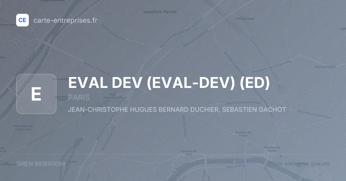EVAL DEV (EVAL-DEV) (ED) — 881890099 — fiche entreprise