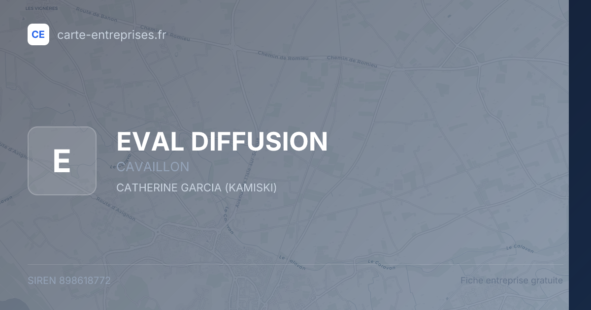 EVAL DIFFUSION — 898618772 — fiche entreprise