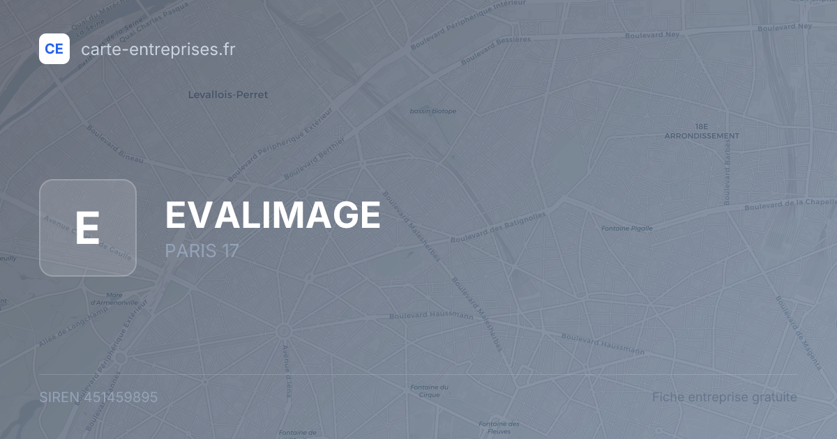 EVALIMAGE — 451459895 — fiche entreprise