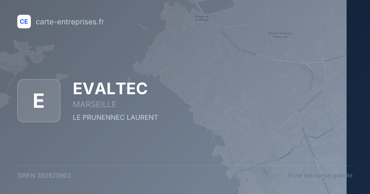 EVALTEC — 392620902 — fiche entreprise