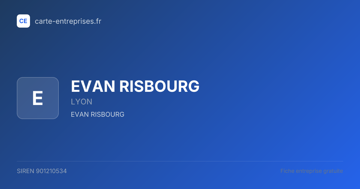 EVAN RISBOURG — 901210534 — fiche entreprise