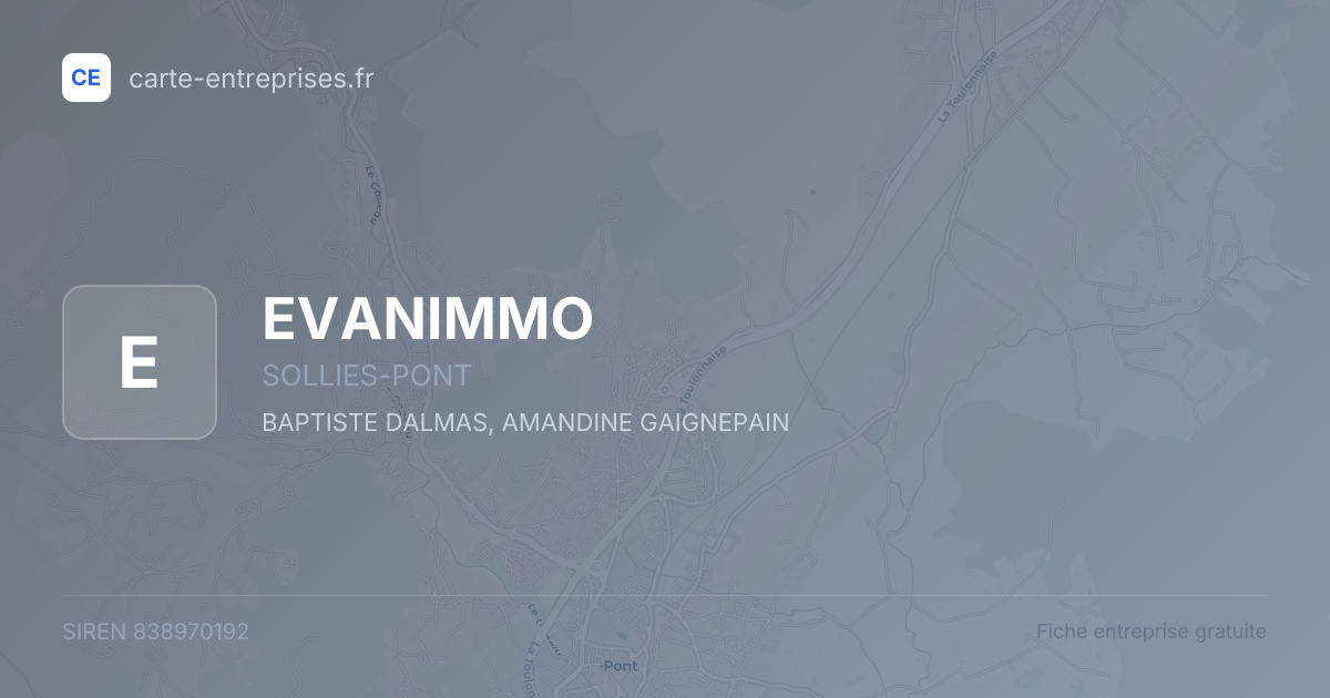 EVANIMMO — 838970192 — fiche entreprise