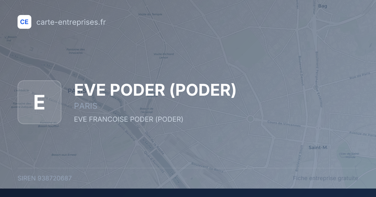 EVE PODER (PODER) — 938720687 — fiche entreprise