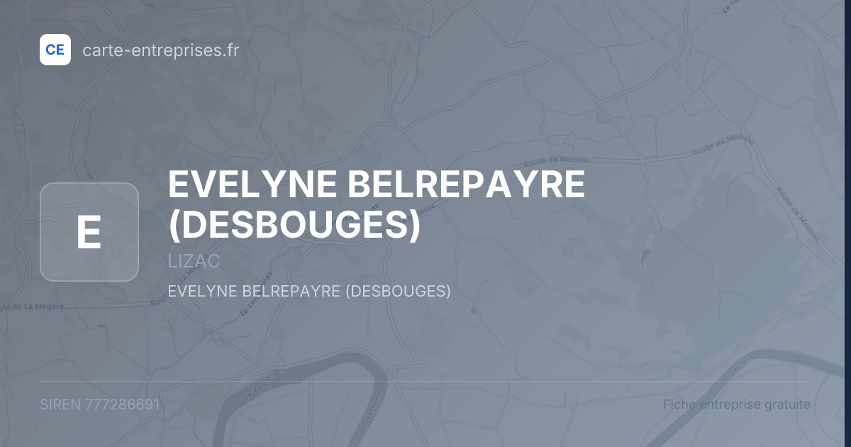 EVELYNE BELREPAYRE (DESBOUGES) — 777286691 — fiche entreprise