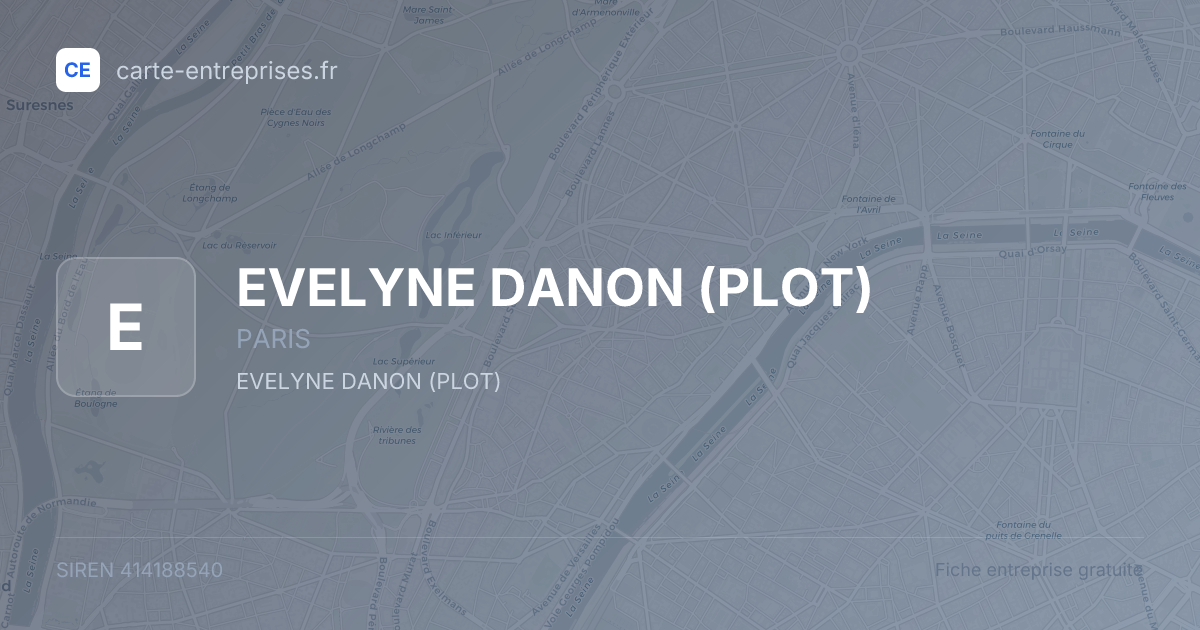 EVELYNE DANON (PLOT) — 414188540 — fiche entreprise