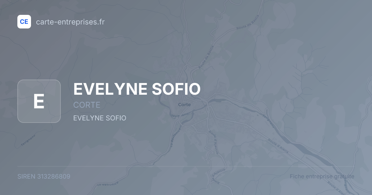 EVELYNE SOFIO — 313286809 — fiche entreprise