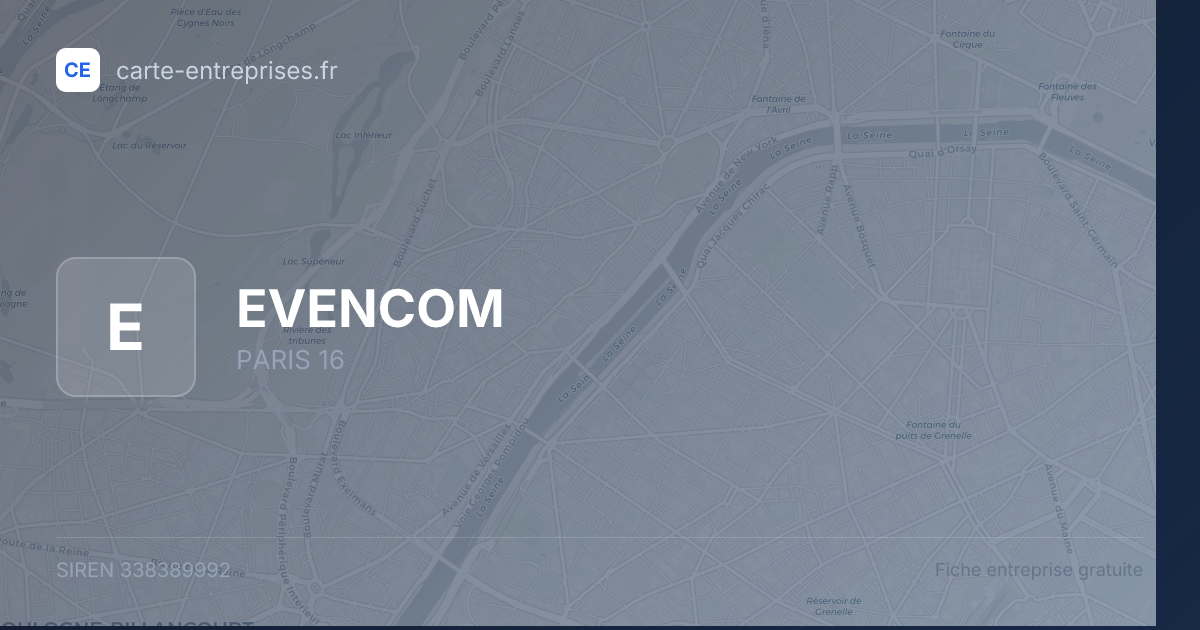 EVENCOM — 338389992 — fiche entreprise