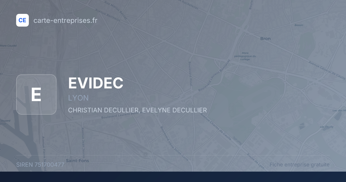 EVIDEC — 751700477 — fiche entreprise