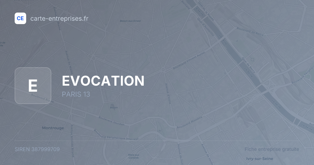 EVOCATION — 387999709 — fiche entreprise