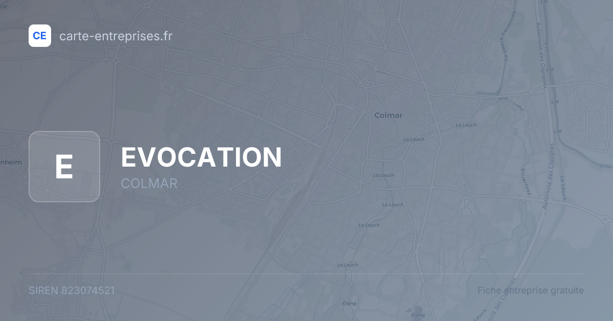 EVOCATION — 823074521 — fiche entreprise