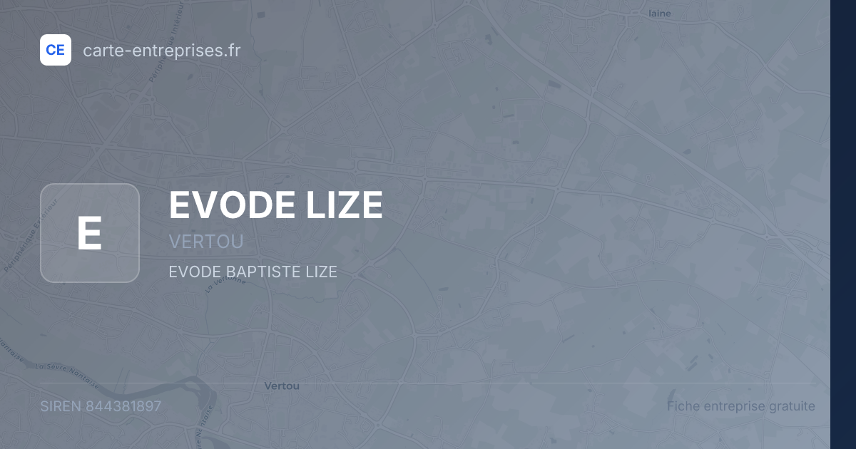 EVODE LIZE — 844381897 — fiche entreprise