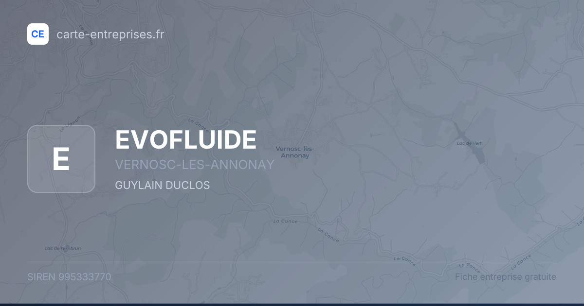EVOFLUIDE — 995333770 — fiche entreprise