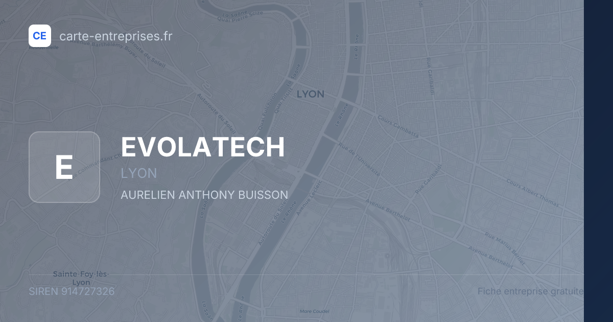 EVOLATECH — 914727326 — fiche entreprise
