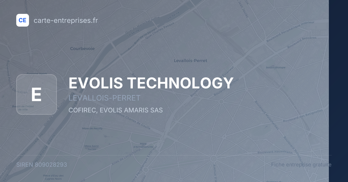 EVOLIS TECHNOLOGY — 809028293 — fiche entreprise