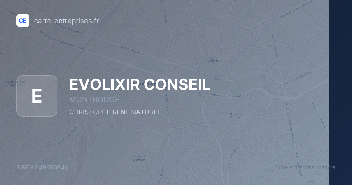 EVOLIXIR CONSEIL — 849690946 — fiche entreprise