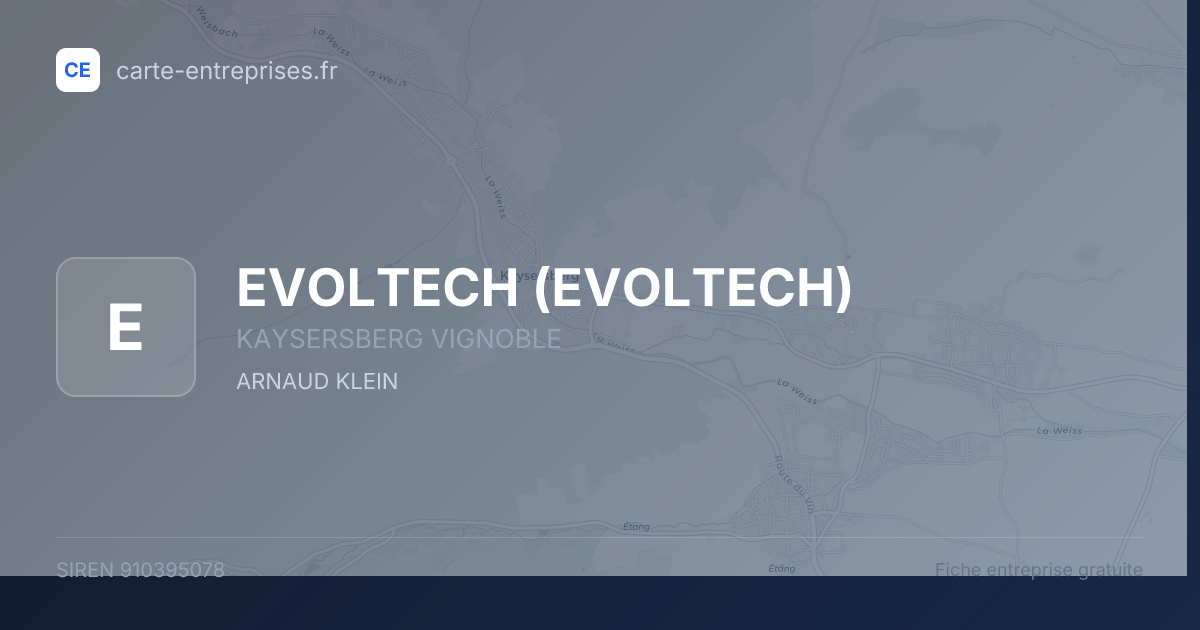 EVOLTECH — 910395078 — fiche entreprise
