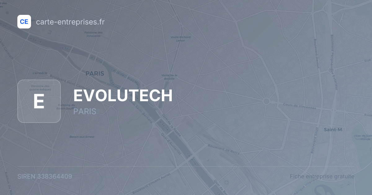 EVOLUTECH — 338364409 — fiche entreprise