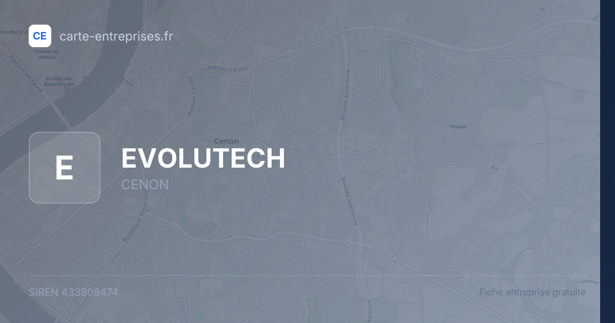 EVOLUTECH — 433808474 — fiche entreprise