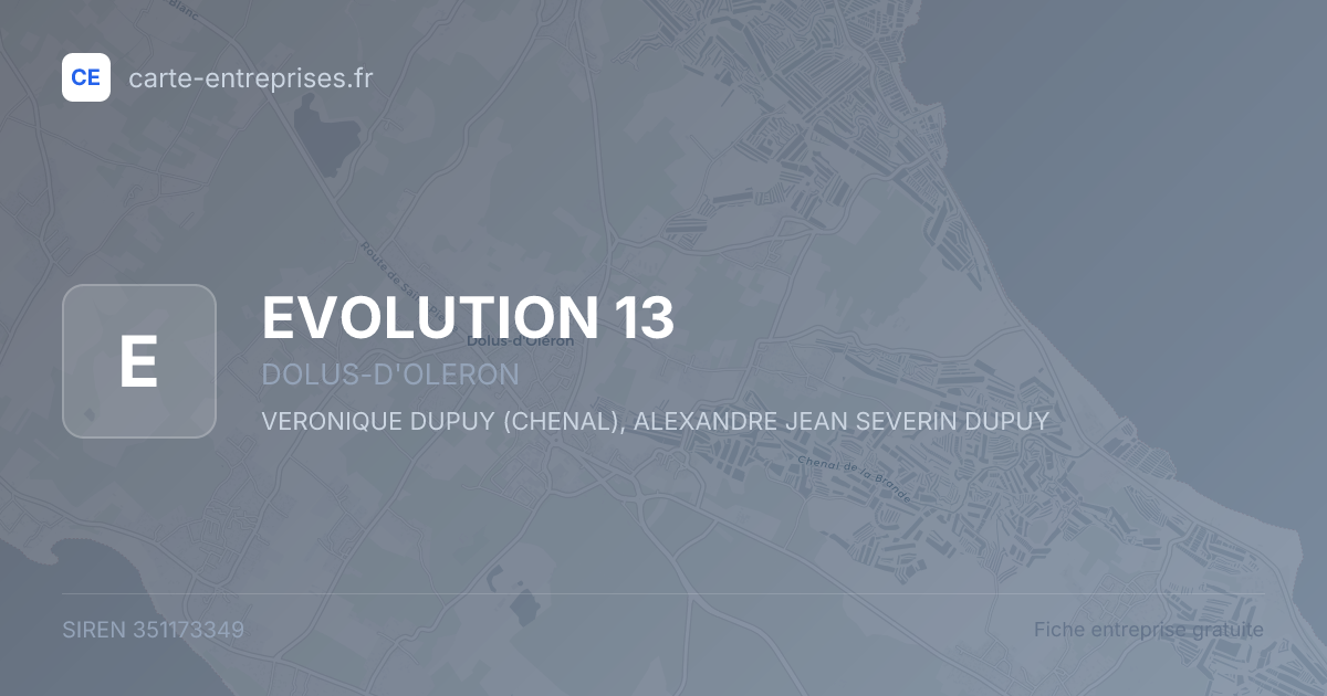 EVOLUTION 13 — 351173349 — fiche entreprise