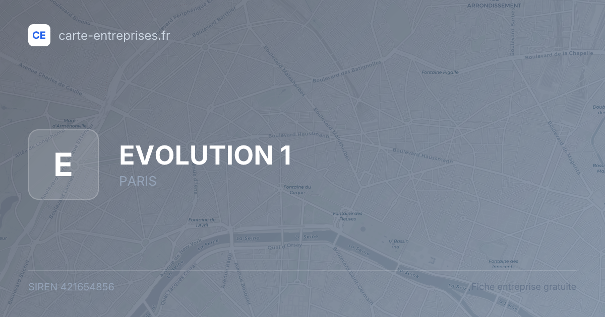 EVOLUTION 1 — 421654856 — fiche entreprise