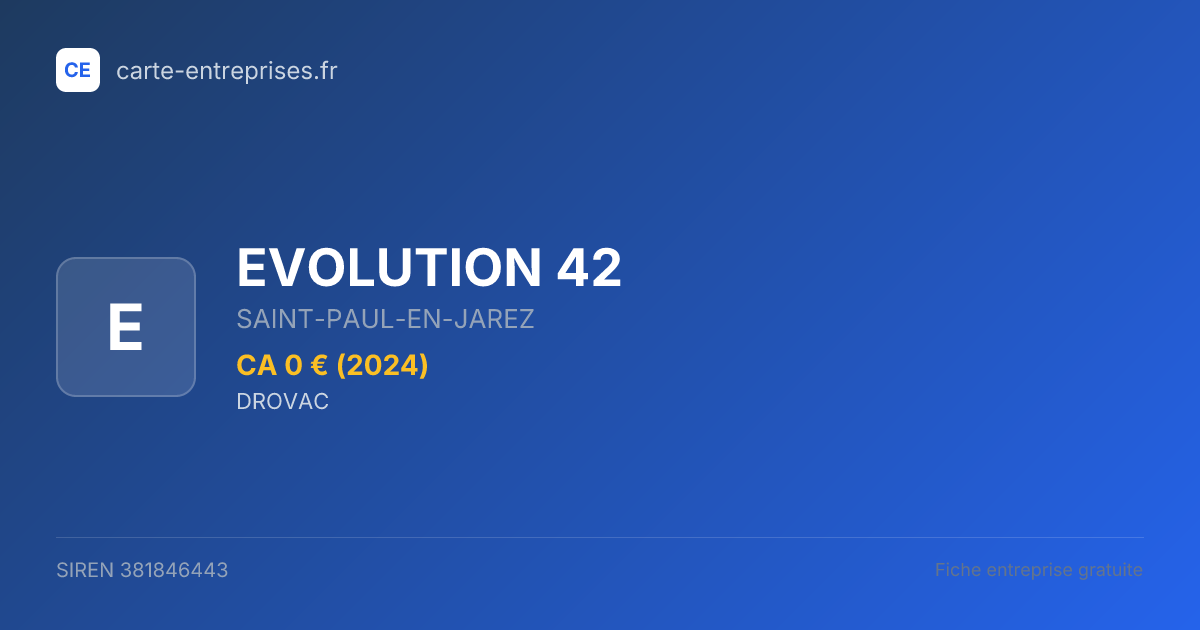 EVOLUTION 42 — 381846443 — fiche entreprise