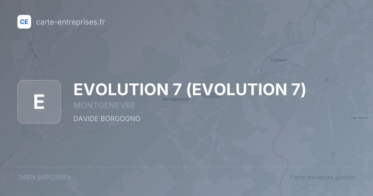 EVOLUTION 7 — 949138689 — fiche entreprise