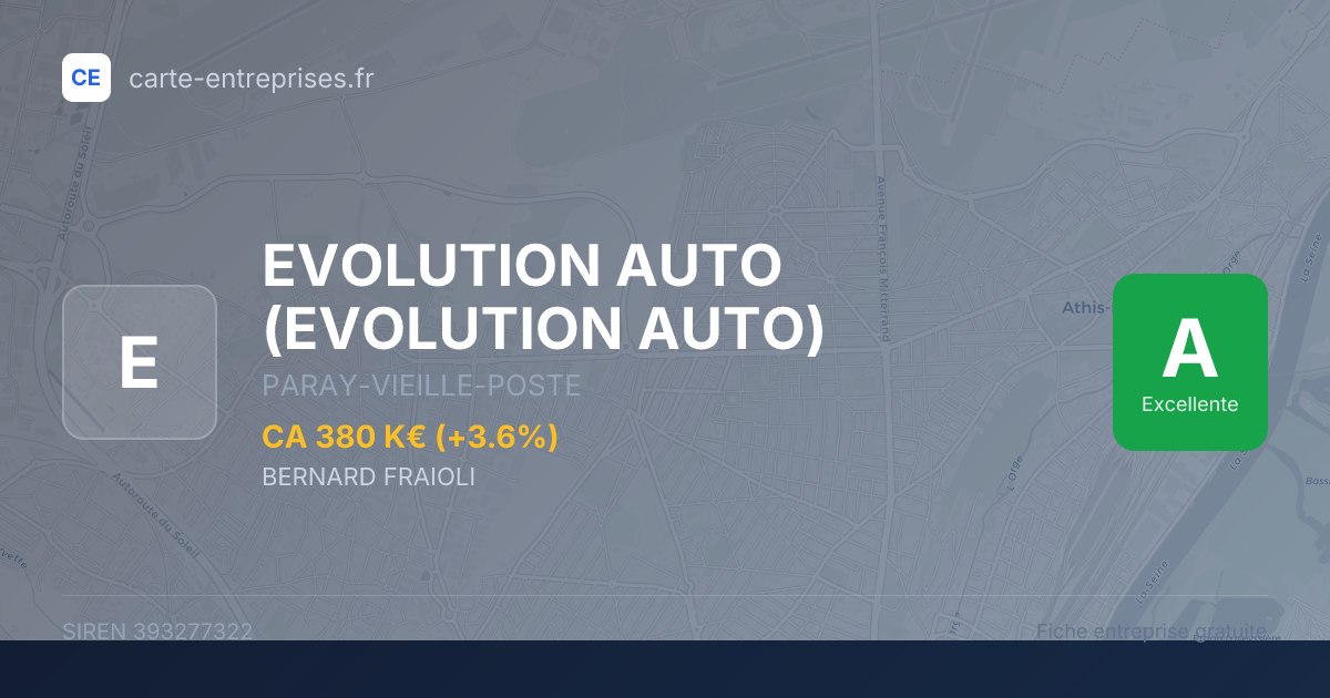 EVOLUTION AUTO — 393277322 — fiche entreprise