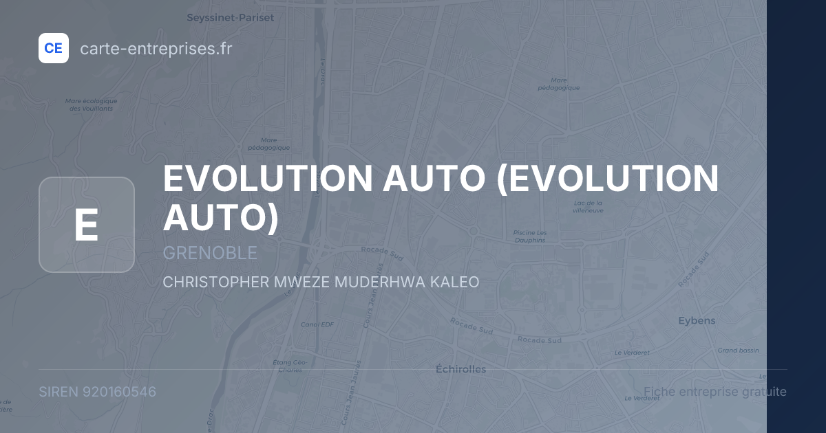 EVOLUTION AUTO — 920160546 — fiche entreprise