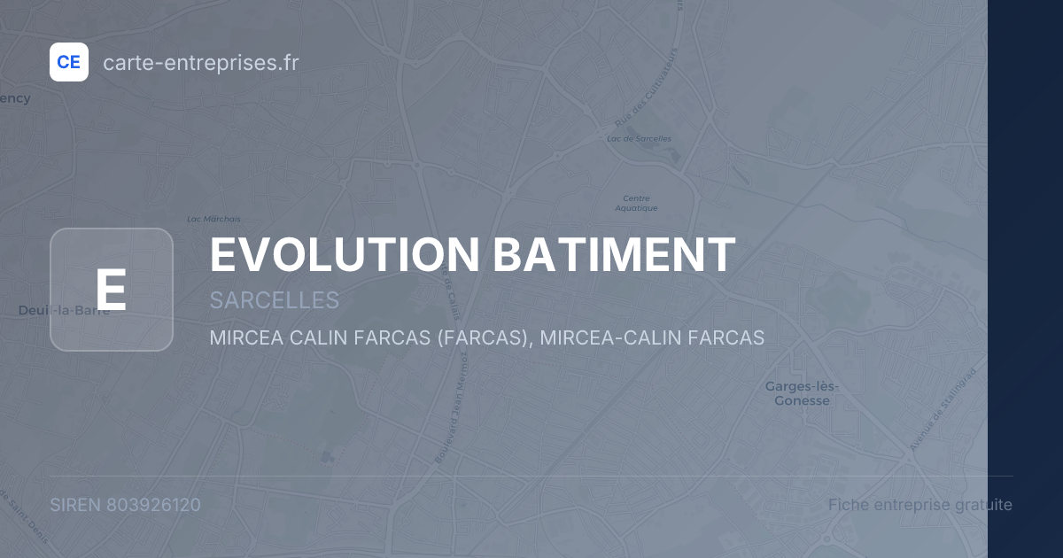 EVOLUTION BATIMENT — 803926120 — fiche entreprise