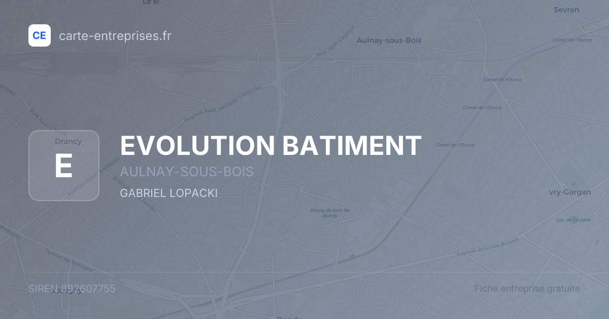 EVOLUTION BATIMENT — 892607755 — fiche entreprise