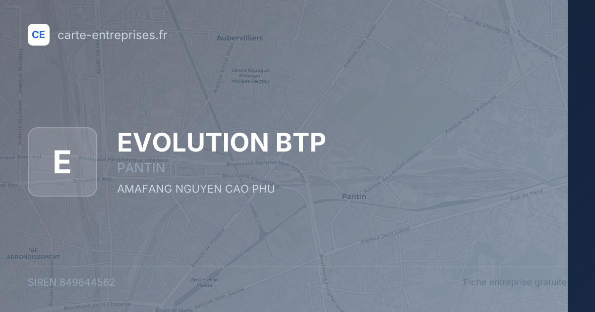 EVOLUTION BTP — 849644562 — fiche entreprise
