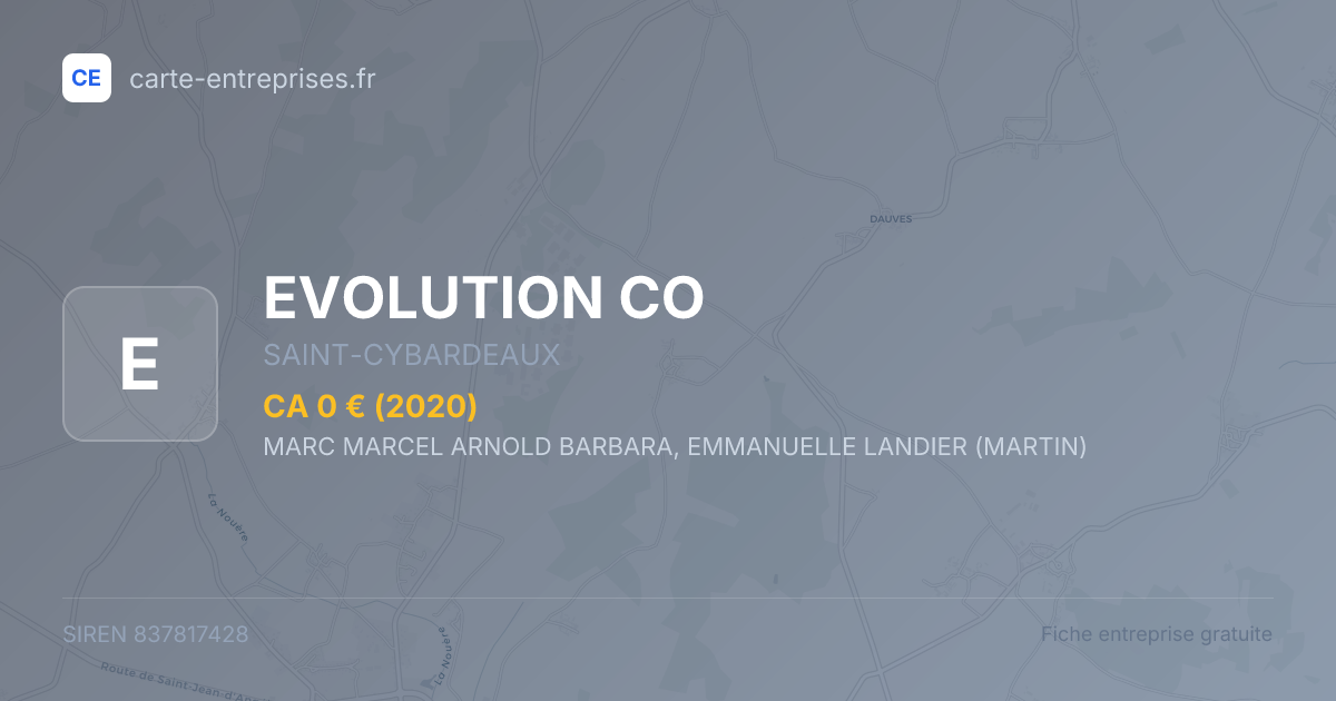 EVOLUTION CO — 837817428 — fiche entreprise