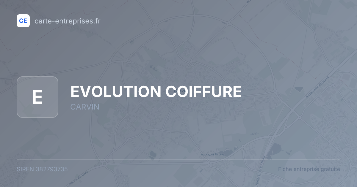 EVOLUTION COIFFURE — 382793735 — fiche entreprise