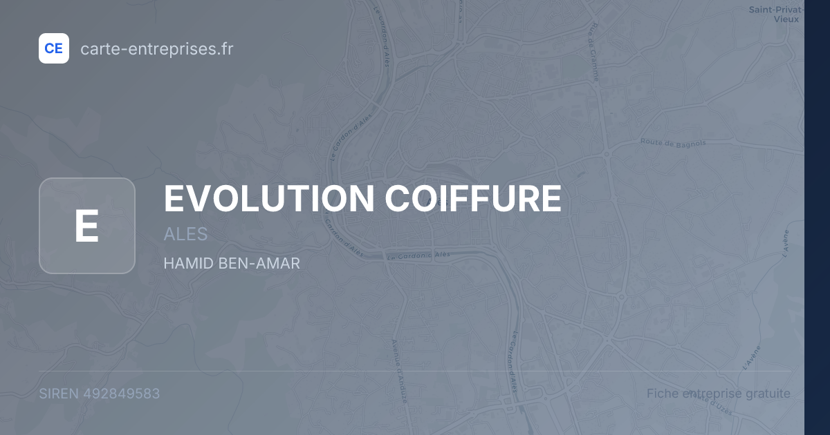EVOLUTION COIFFURE — 492849583 — fiche entreprise