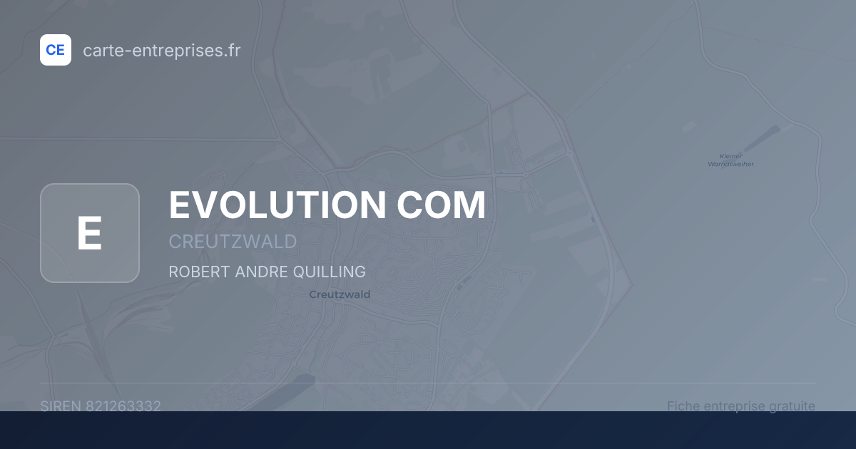 EVOLUTION COM — 821263332 — fiche entreprise