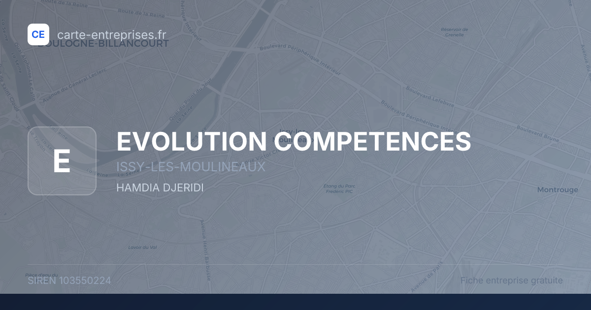EVOLUTION COMPETENCES — 103550224 — fiche entreprise