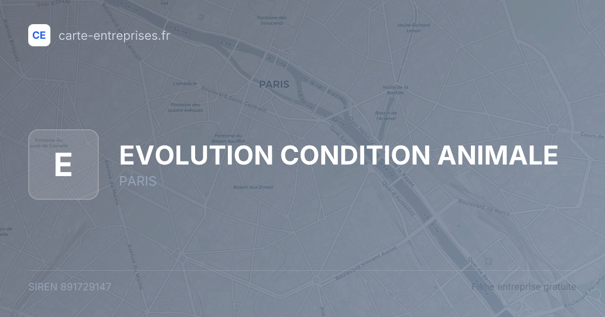 EVOLUTION CONDITION ANIMALE — 891729147 — fiche entreprise