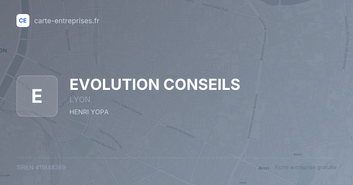 EVOLUTION CONSEILS — 411848369 — fiche entreprise