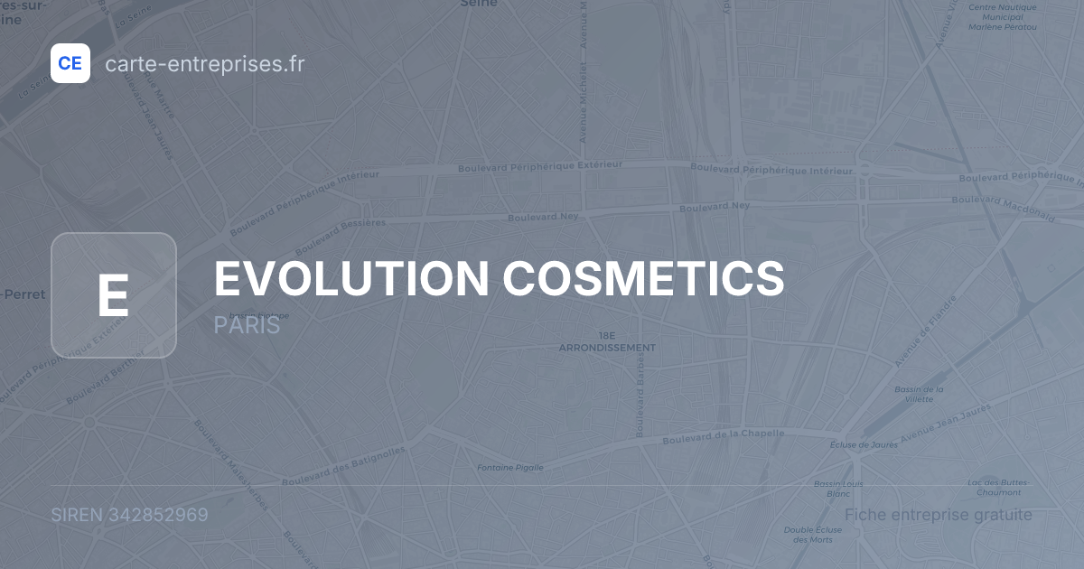 EVOLUTION COSMETICS — 342852969 — fiche entreprise