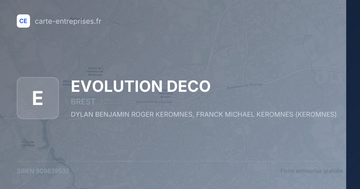 EVOLUTION DECO — 909839532 — fiche entreprise