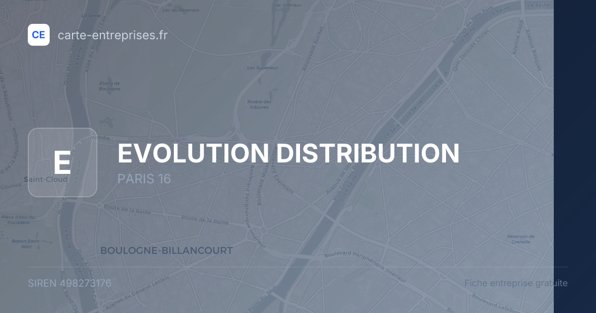 EVOLUTION DISTRIBUTION — 498273176 — fiche entreprise
