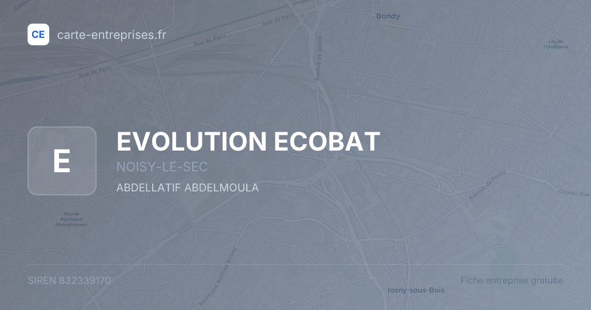 EVOLUTION ECOBAT — 832339170 — fiche entreprise