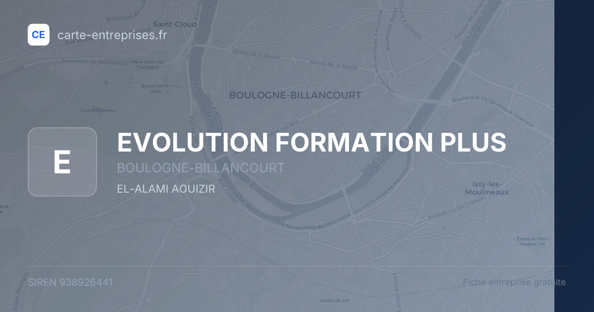 EVOLUTION FORMATION PLUS — 938926441 — fiche entreprise