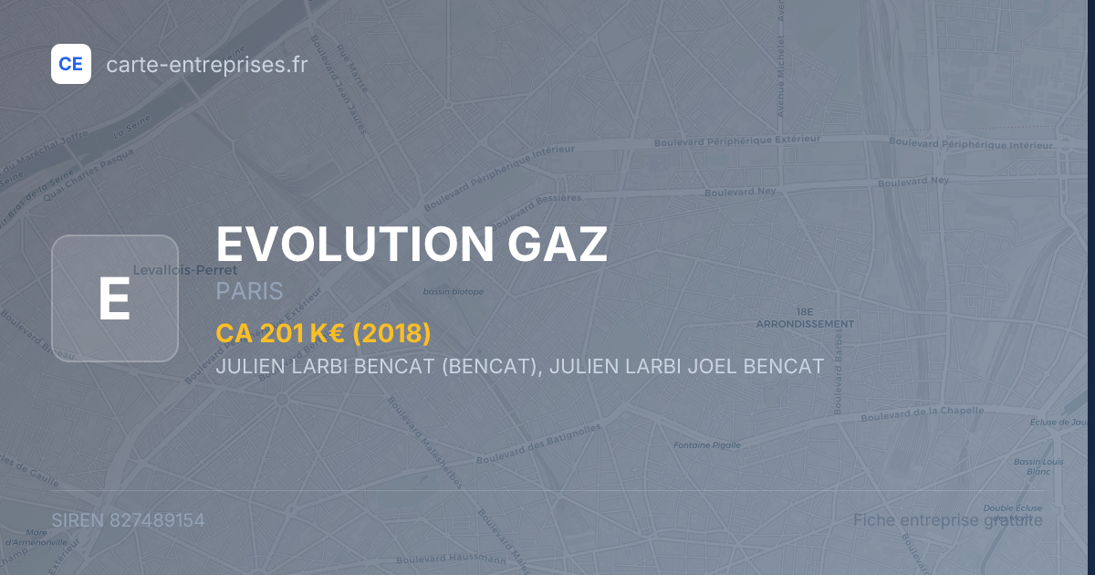 EVOLUTION GAZ — 827489154 — fiche entreprise